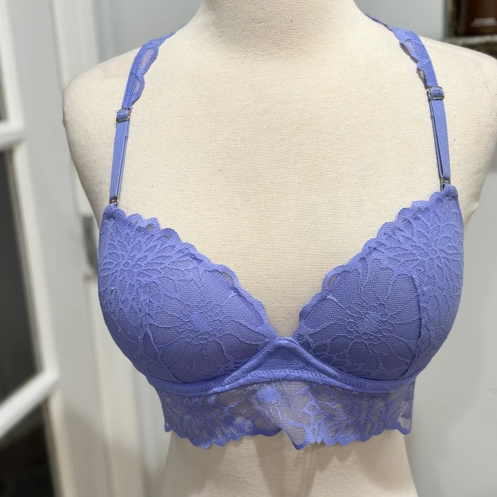 Victoria’s Secret PINK Lace Purple Push-Up Racerback Bralette